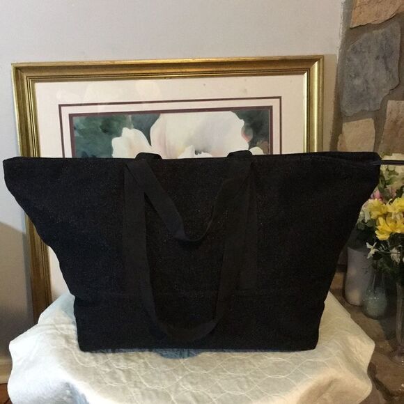 Wild Fable Lurex Shinning Tote Handbag - Black - Picture 3 of 6